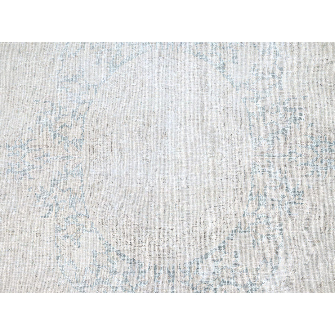 9'4" x 12'3" Vintage Hand Knotted Ivory Wool Rectangle Oriental Rug - MOA10285525