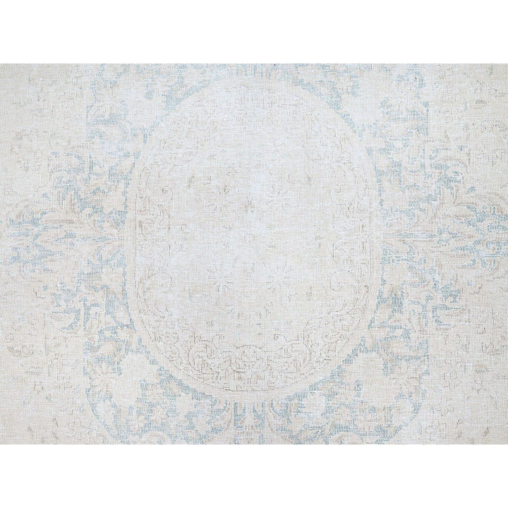 9'4" x 12'3" Vintage Hand Knotted Ivory Wool Rectangle Oriental Rug - MOA10285525