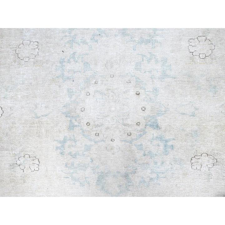 7'2" x 9'10" Vintage Hand Knotted Ivory Wool Rectangle Oriental Rug - MOA10285529