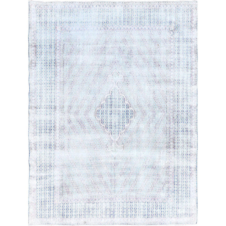 7'9" x 10'1" Vintage Hand Knotted Blue Wool Rectangle Oriental Rug - MOA10285531