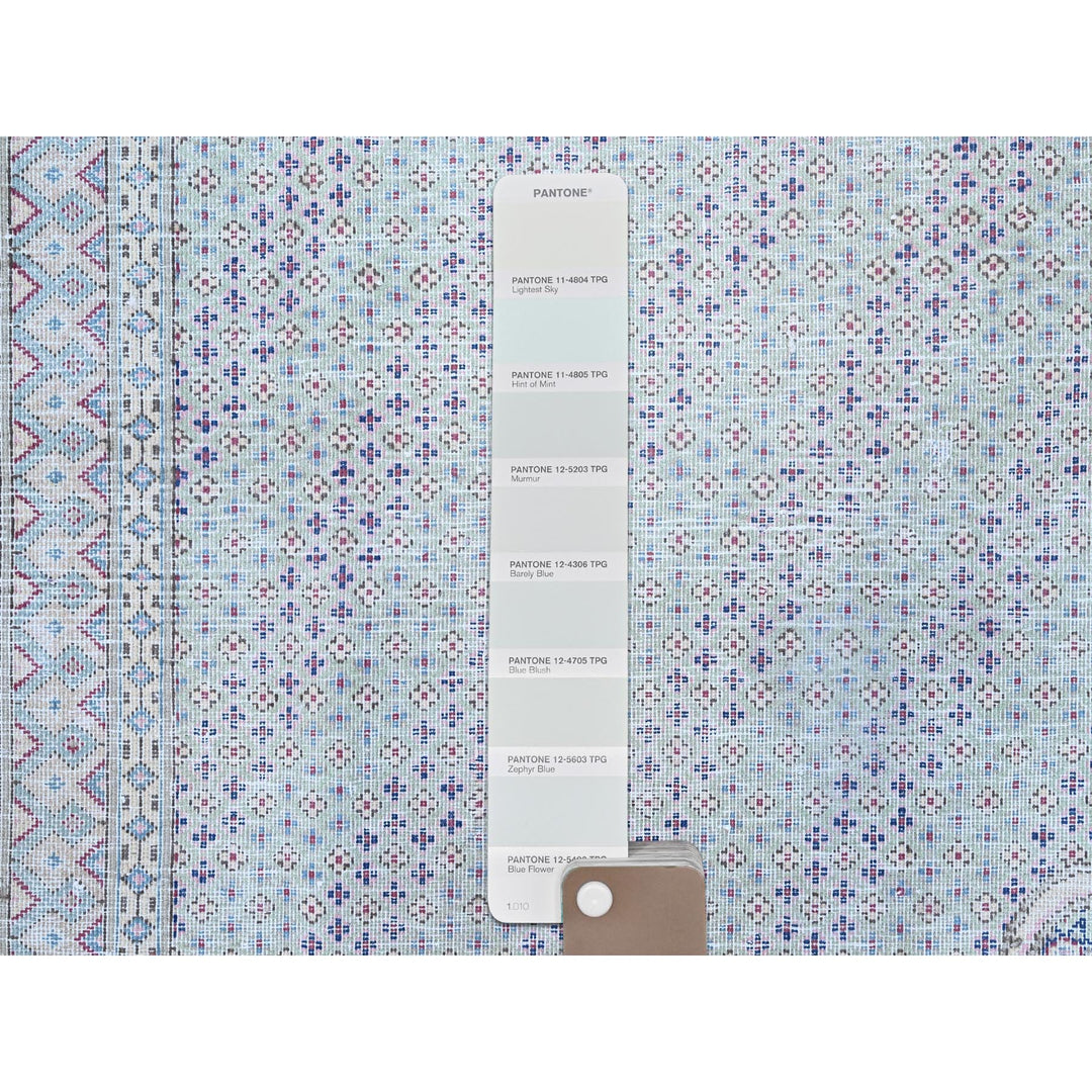 7'9" x 10'1" Vintage Hand Knotted Blue Wool Rectangle Oriental Rug - MOA10285531