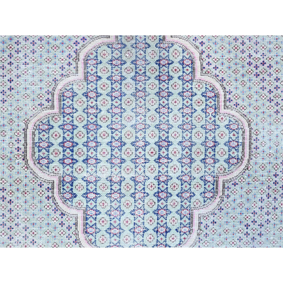 7'9" x 10'1" Vintage Hand Knotted Blue Wool Rectangle Oriental Rug - MOA10285531
