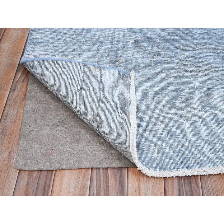 9'0" x 11'8" Vintage Hand Knotted Blue Wool Rectangle Oriental Rug - MOA10285539