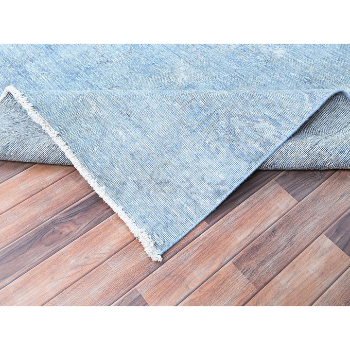 9'0" x 11'8" Vintage Hand Knotted Blue Wool Rectangle Oriental Rug - MOA10285539