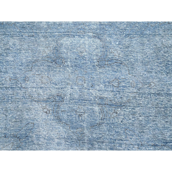 9'0" x 11'8" Vintage Hand Knotted Blue Wool Rectangle Oriental Rug - MOA10285539