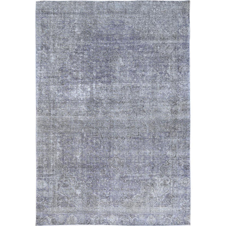 7'1" x 10'4" Vintage Hand Knotted Purple Wool Rectangle Oriental Rug - MOA10285541