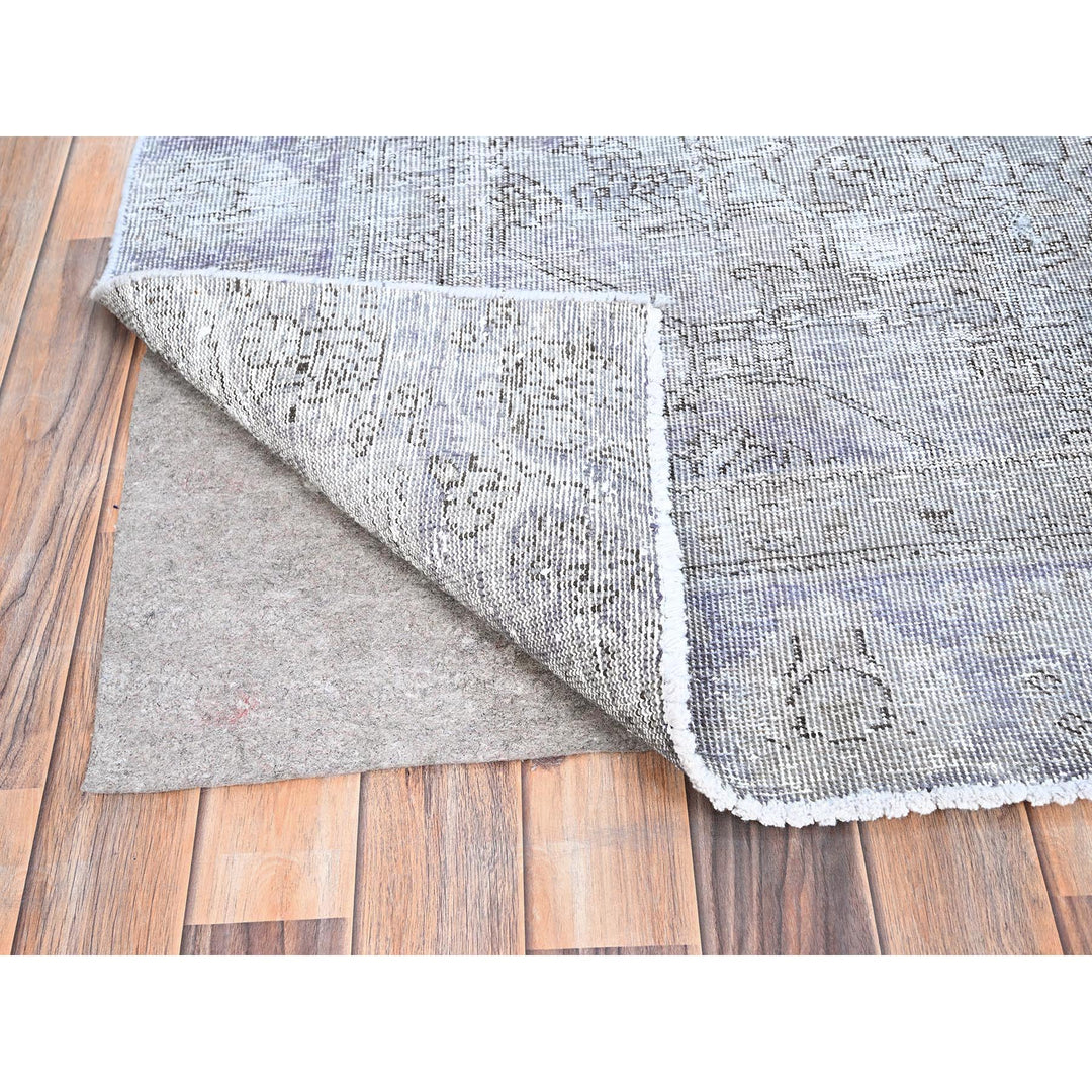 7'1" x 10'4" Vintage Hand Knotted Purple Wool Rectangle Oriental Rug - MOA10285541