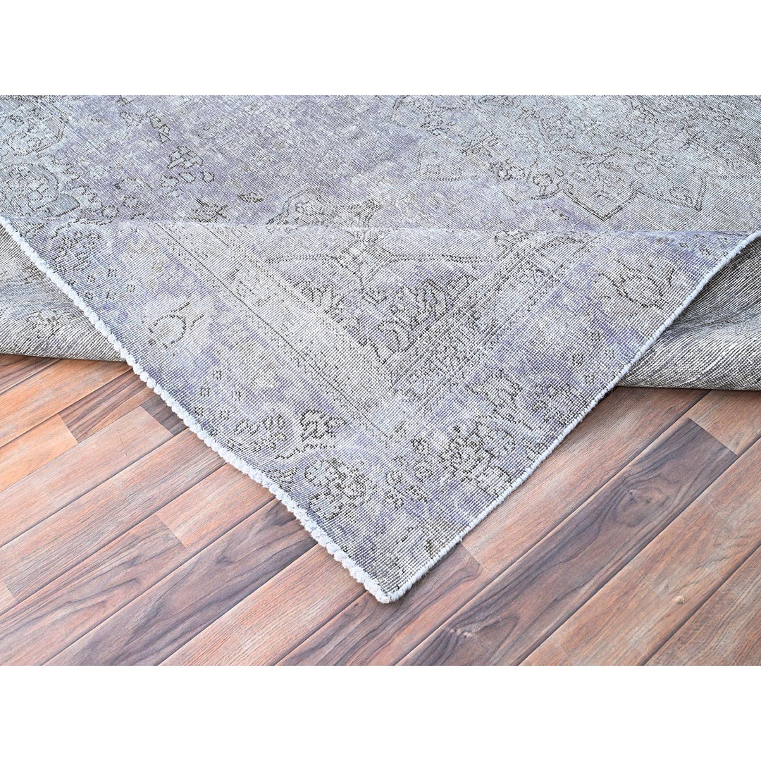 7'1" x 10'4" Vintage Hand Knotted Purple Wool Rectangle Oriental Rug - MOA10285541