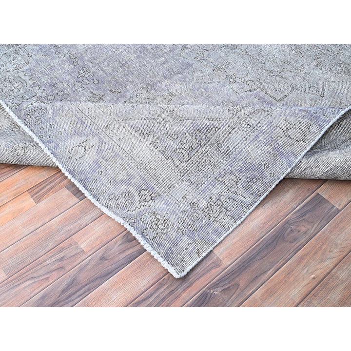 7'1" x 10'4" Vintage Hand Knotted Purple Wool Rectangle Oriental Rug - MOA10285541