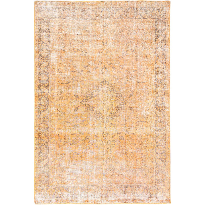 6'5" x 10'0" Vintage Hand Knotted Orange Wool Rectangle Oriental Rug - MOA10285542
