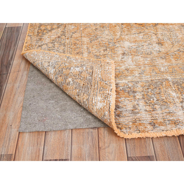 6'5" x 10'0" Vintage Hand Knotted Orange Wool Rectangle Oriental Rug - MOA10285542