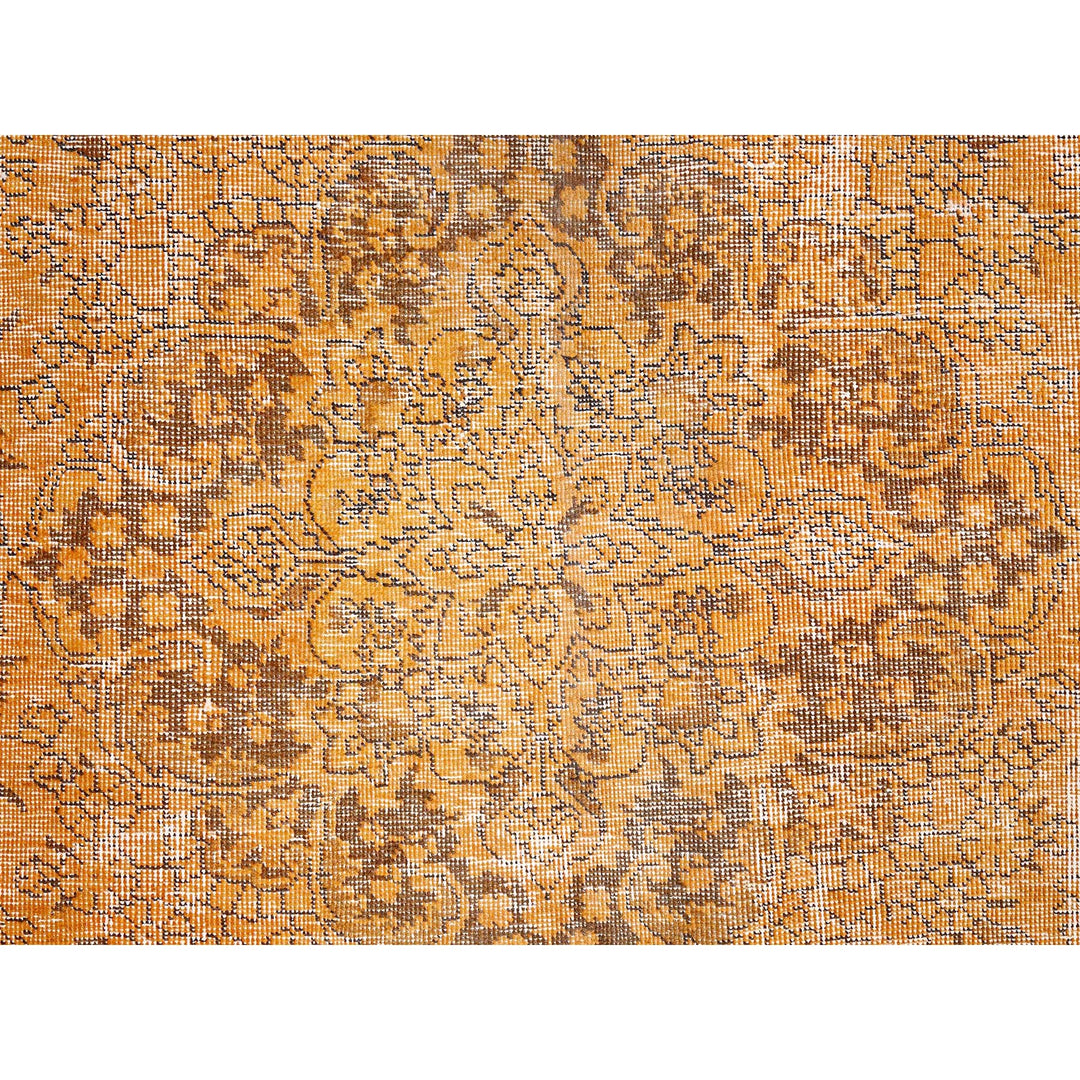 6'5" x 10'0" Vintage Hand Knotted Orange Wool Rectangle Oriental Rug - MOA10285542
