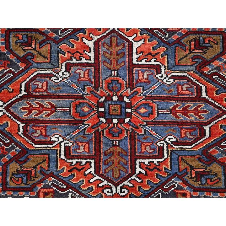 8'1" x 11'1" Vintage Hand Knotted Red Worn Wool Rectangle Oriental Rug - MOA10285581