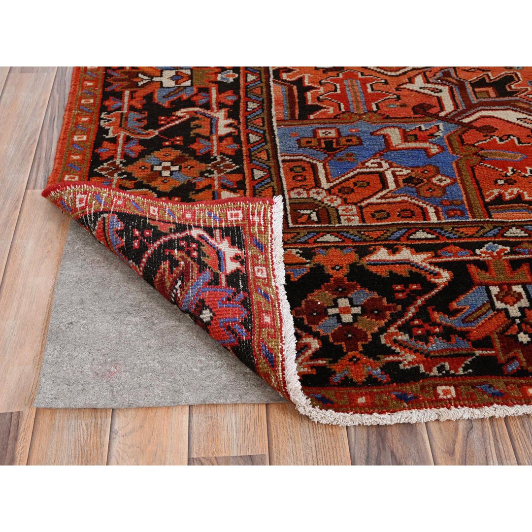 10'1" x 13'2" Vintage Hand Knotted Red Worn Wool Rectangle Oriental Rug - MOA10285589