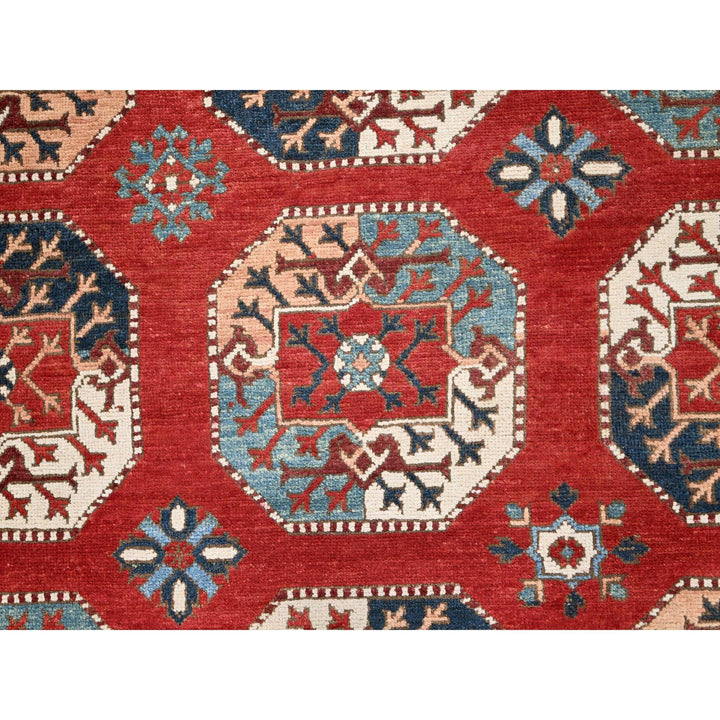 9'1" x 11'8" New Hand Knotted Red Wool Rectangle Oriental Rug - MOA10285591