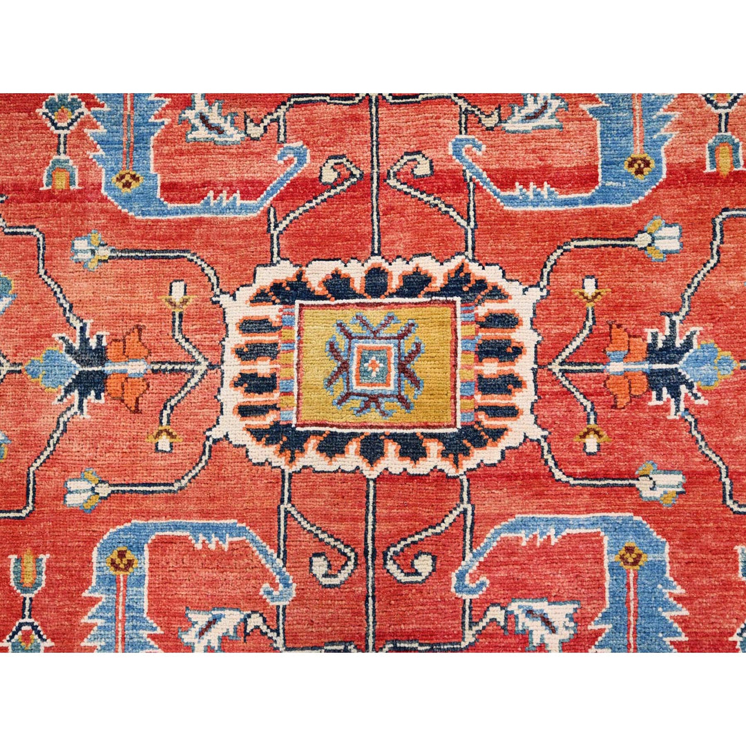 8'10" x 11'8" New Hand Knotted Red Wool Rectangle Oriental Rug - MOA10285604