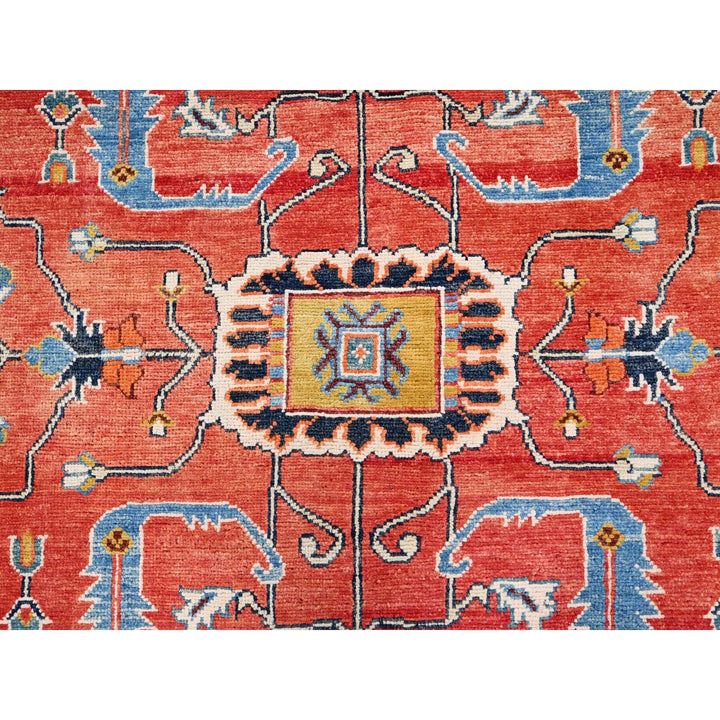 8'10" x 11'8" New Hand Knotted Red Wool Rectangle Oriental Rug - MOA10285604