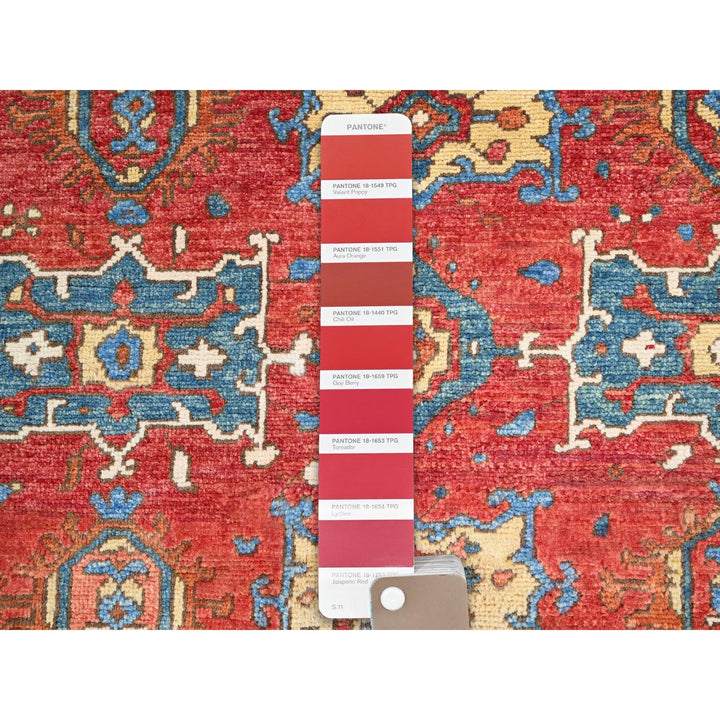 3'10" x 5'7" New Hand Knotted Red Wool Rectangle Oriental Rug - MOA10285640