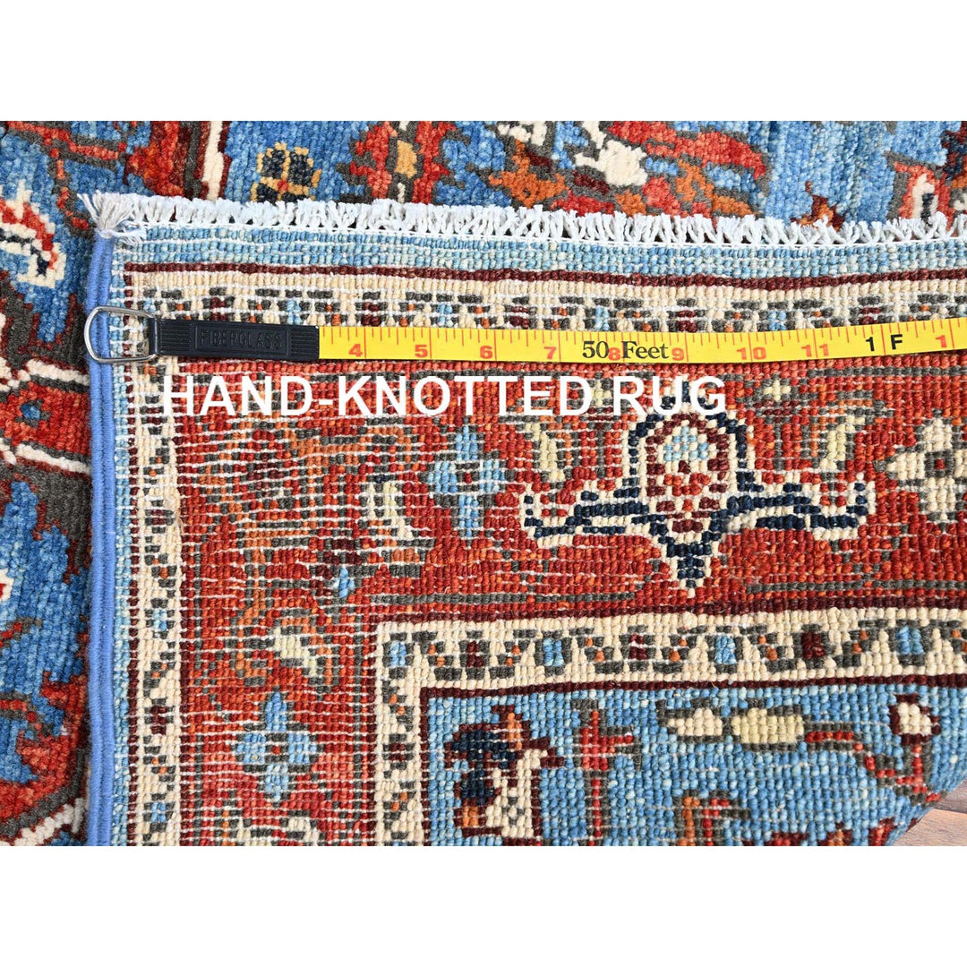 2'10" x 4'9" New Hand Knotted Blue Wool Rectangle Oriental Rug - MOA10285643