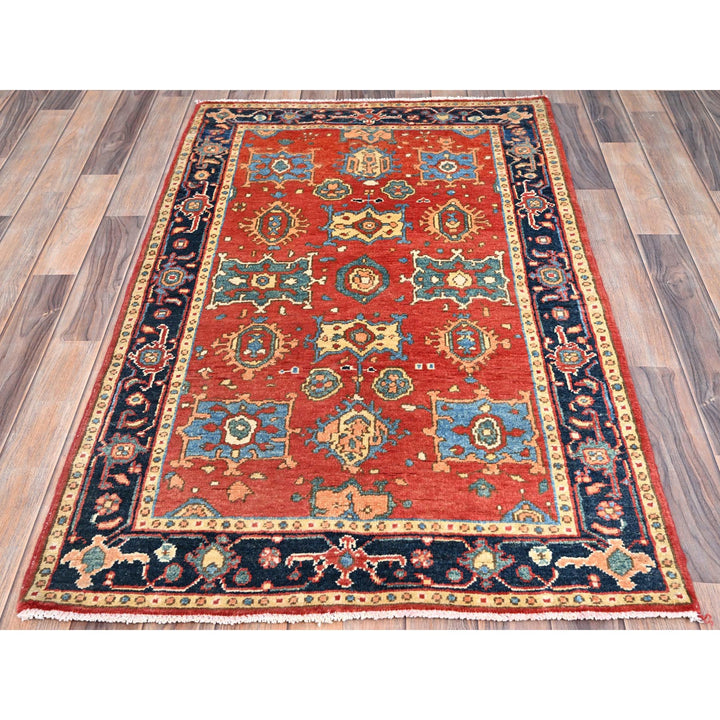 3'0" x 4'10" New Hand Knotted Red Wool Rectangle Oriental Rug - MOA10285644