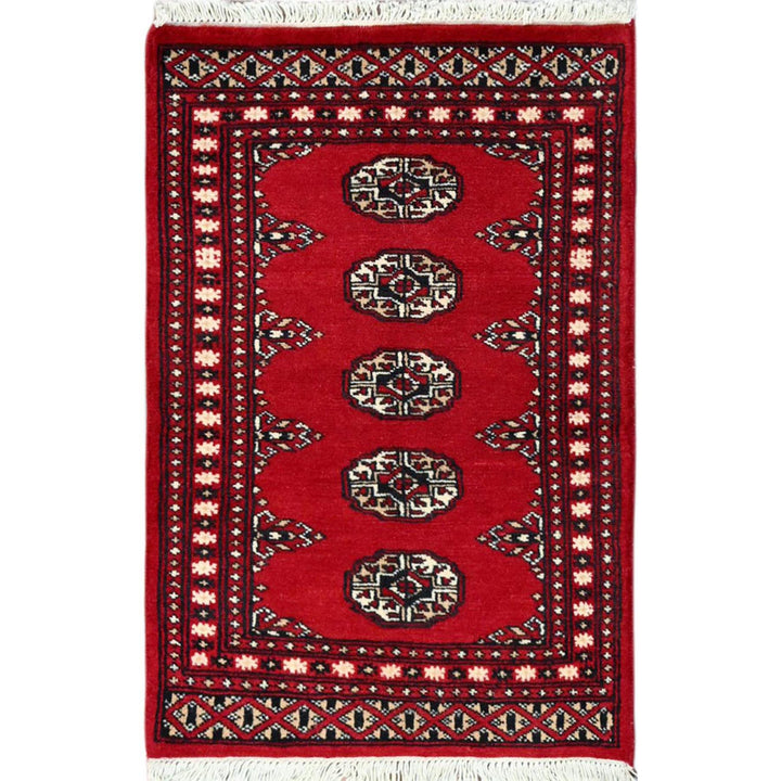 2'1" x 3'2" New Hand Knotted Red Cotton Rectangle Oriental Rug - MOA10285787