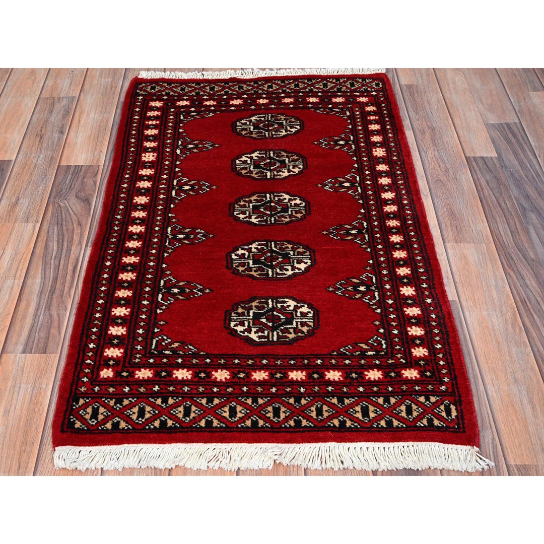 2'1" x 3'2" New Hand Knotted Red Cotton Rectangle Oriental Rug - MOA10285787