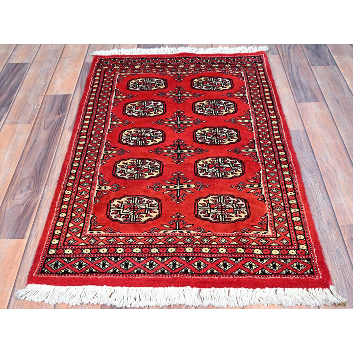 2'1" x 3'2" New Hand Knotted Red Cotton Rectangle Oriental Rug - MOA10285788