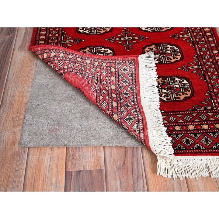 2'2" x 2'10" New Hand Knotted Red Cotton Rectangle Oriental Rug - MOA10285792