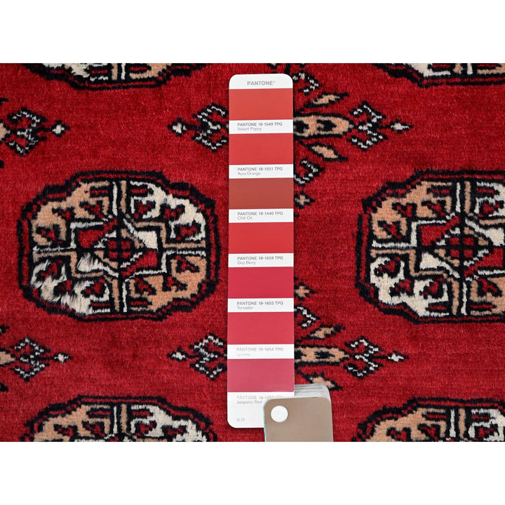 2'2" x 2'10" New Hand Knotted Red Cotton Rectangle Oriental Rug - MOA10285792