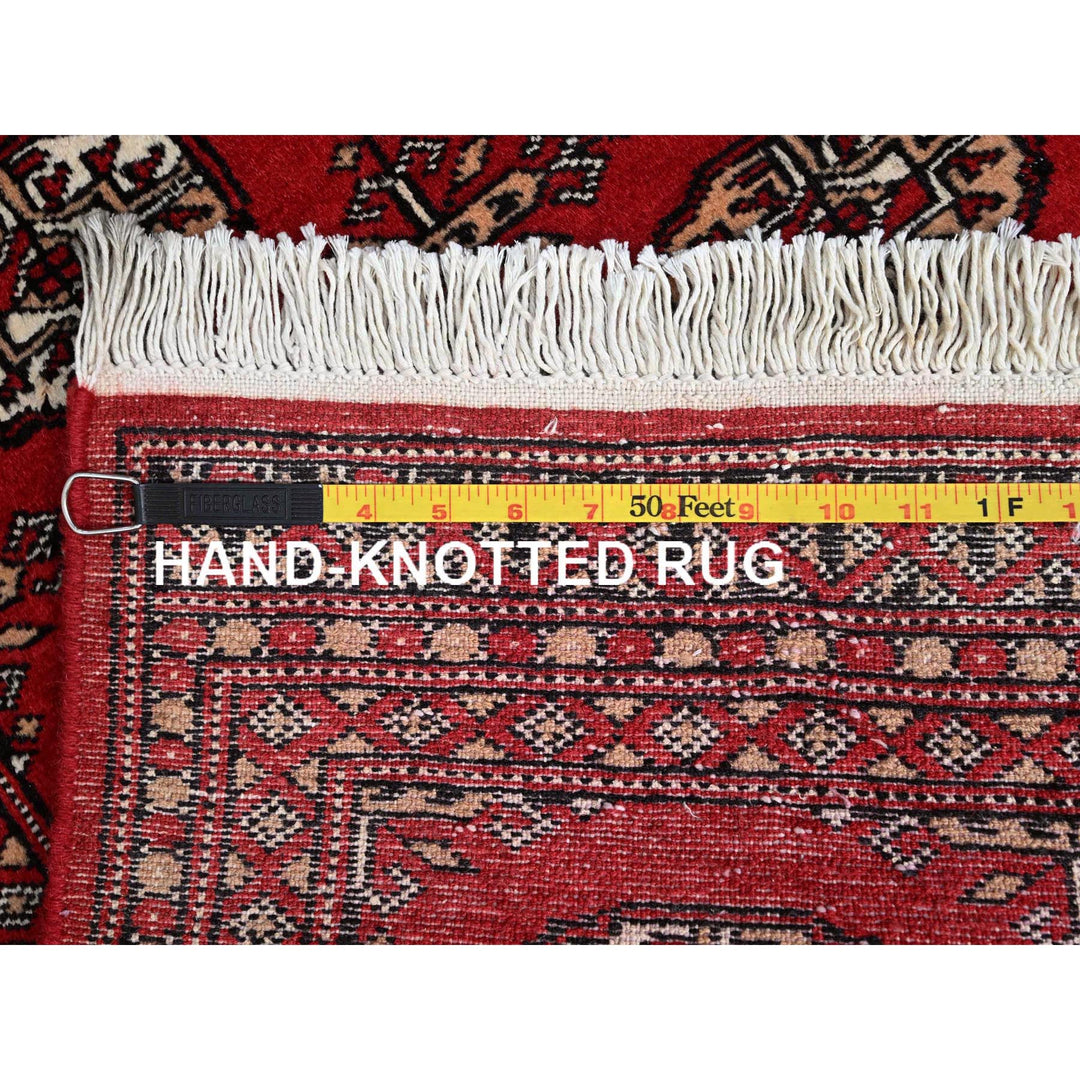 2'2" x 2'10" New Hand Knotted Red Cotton Rectangle Oriental Rug - MOA10285792