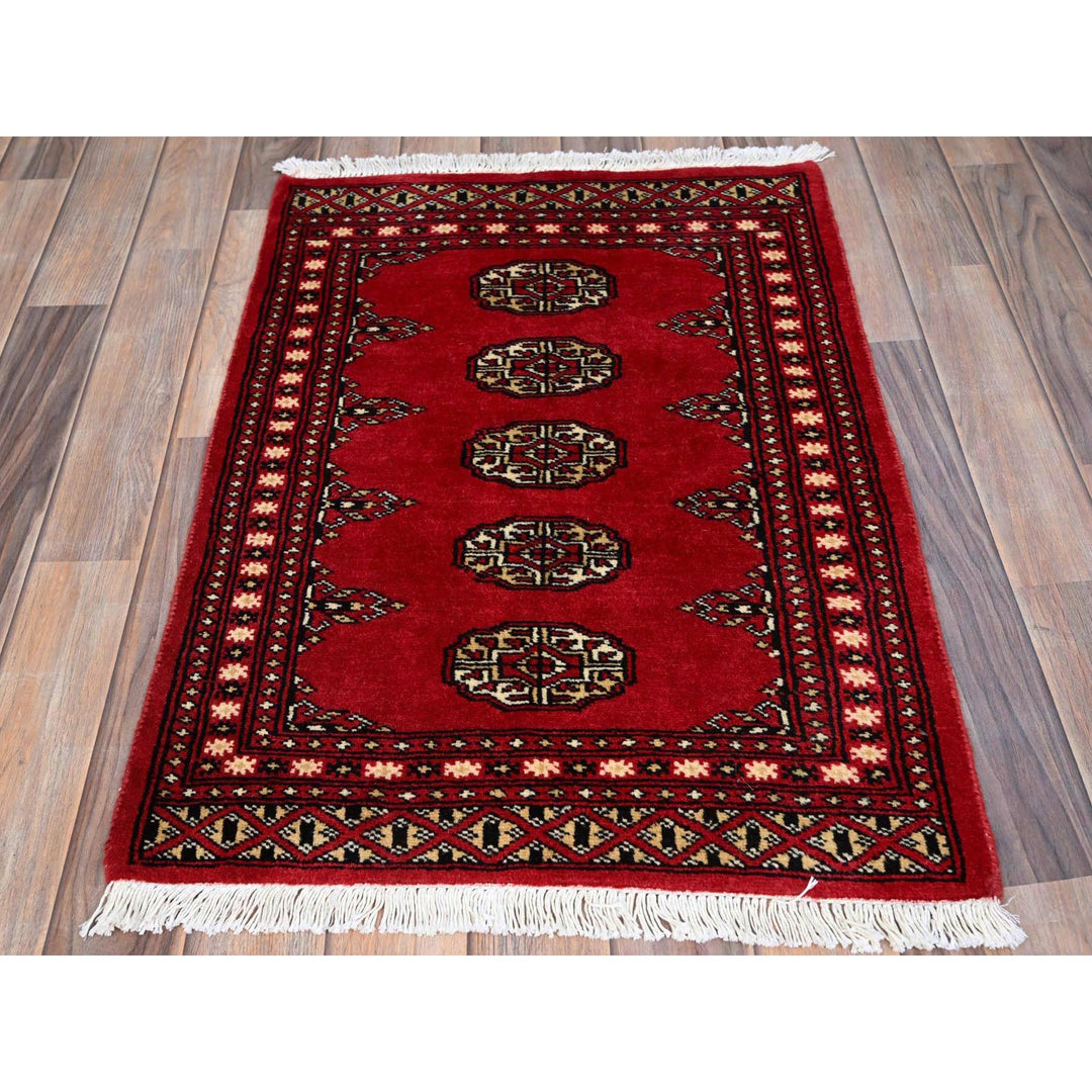 2'1" x 3'0" New Hand Knotted Red Cotton Rectangle Oriental Rug - MOA10285794