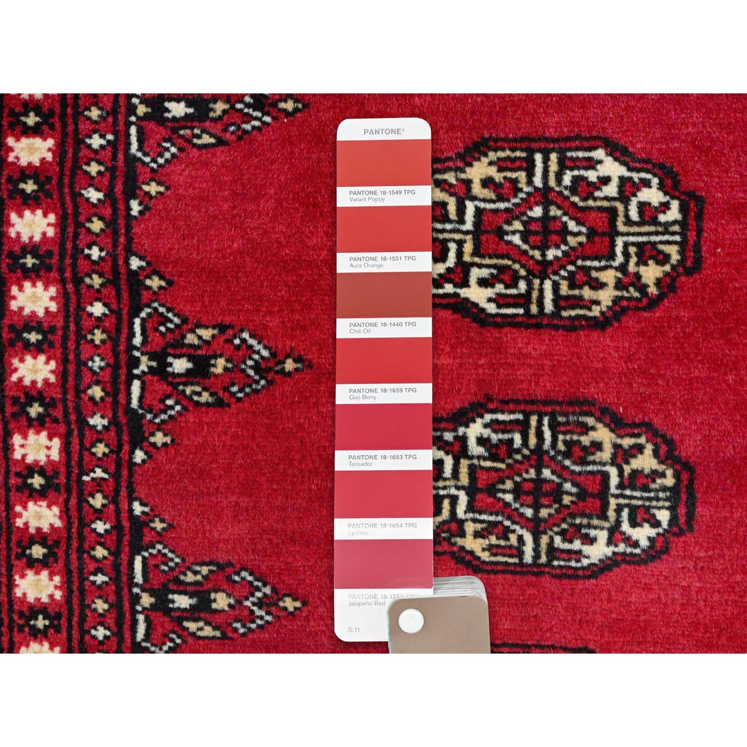 2'1" x 3'0" New Hand Knotted Red Cotton Rectangle Oriental Rug - MOA10285794