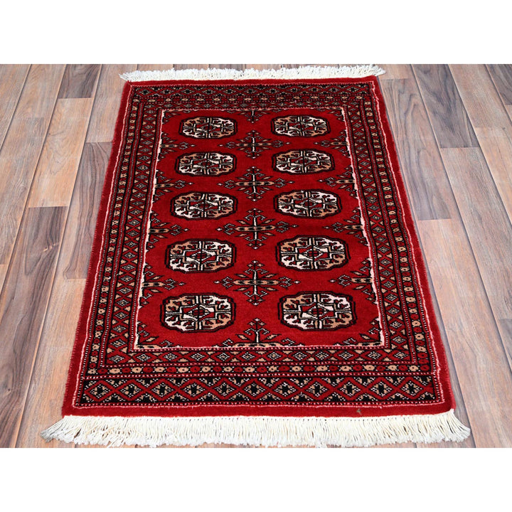 2'2" x 3'1" New Hand Knotted Red Cotton Rectangle Oriental Rug - MOA10285795