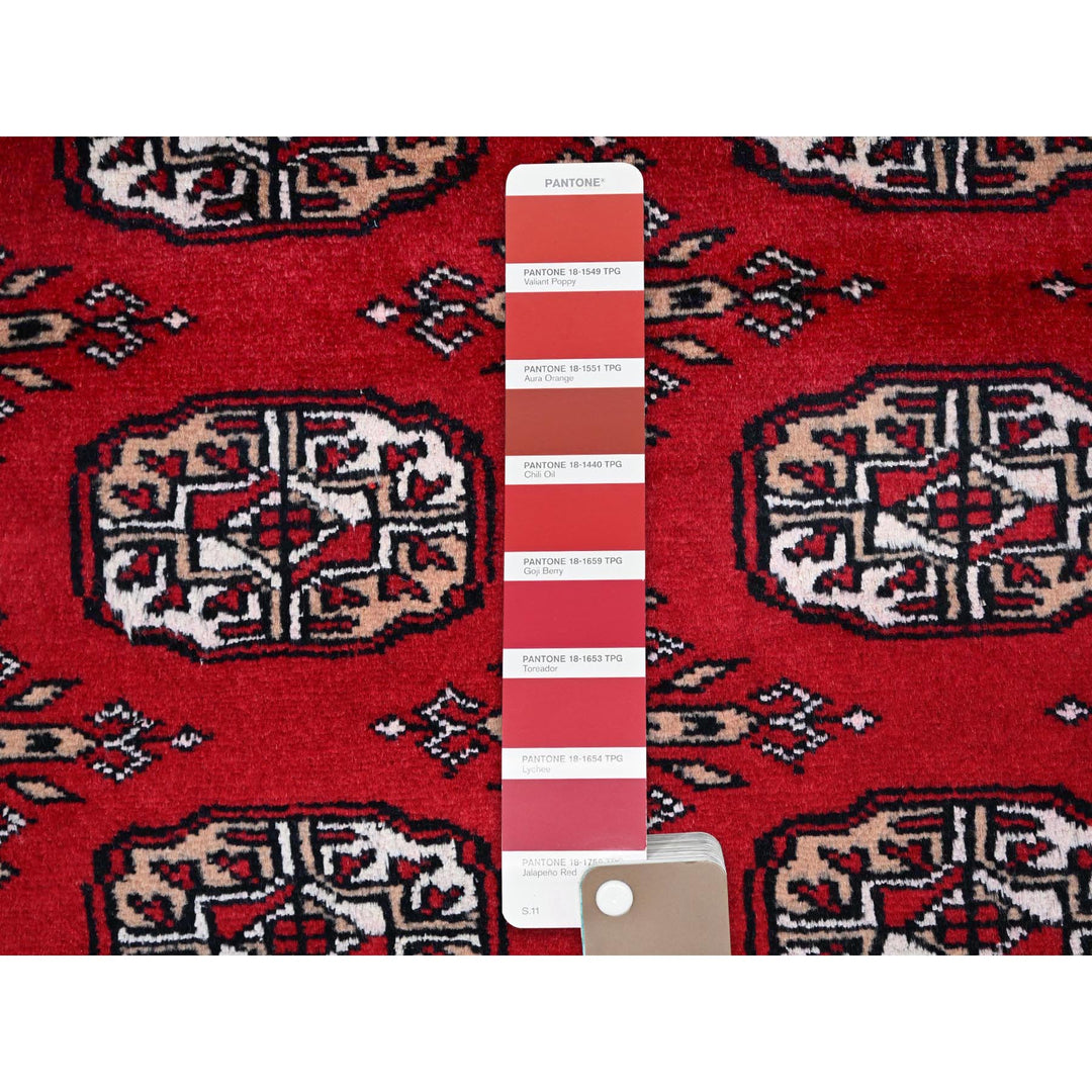 2'2" x 3'1" New Hand Knotted Red Cotton Rectangle Oriental Rug - MOA10285795