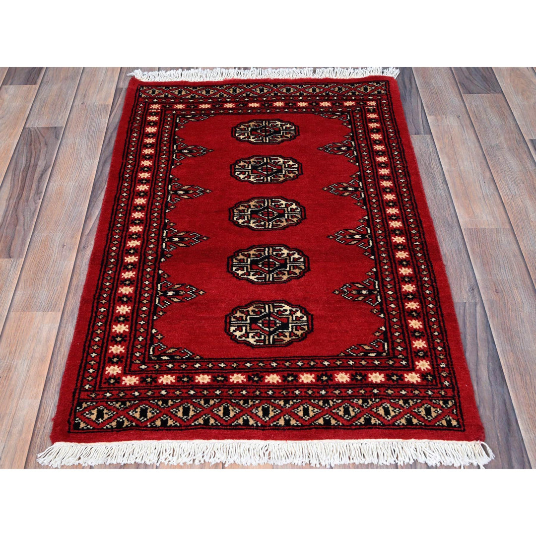 2'1" x 3'1" New Hand Knotted Red Cotton Rectangle Oriental Rug - MOA10285796