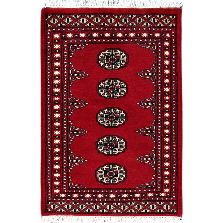 2'1" x 3'3" New Hand Knotted Red Cotton Rectangle Oriental Rug - MOA10285799