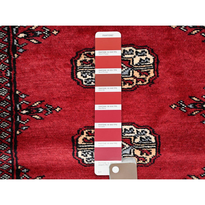 2'6" x 9'10" New Hand Knotted Red Wool Runner Oriental Rug - MOA10285809