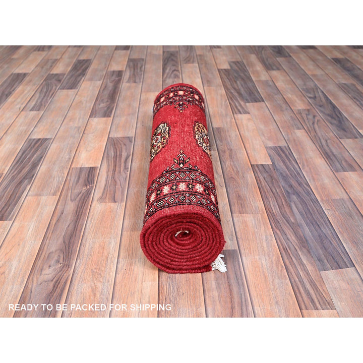 2'6" x 9'10" New Hand Knotted Red Wool Runner Oriental Rug - MOA10285809