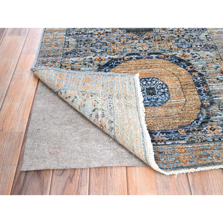 2'6" x 13'9" New Hand Knotted Blue Wool Runner Oriental Rug - MOA10285849