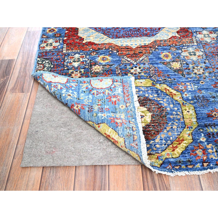 2'8" x 9'10" New Hand Knotted Blue Wool Runner Oriental Rug - MOA10285851