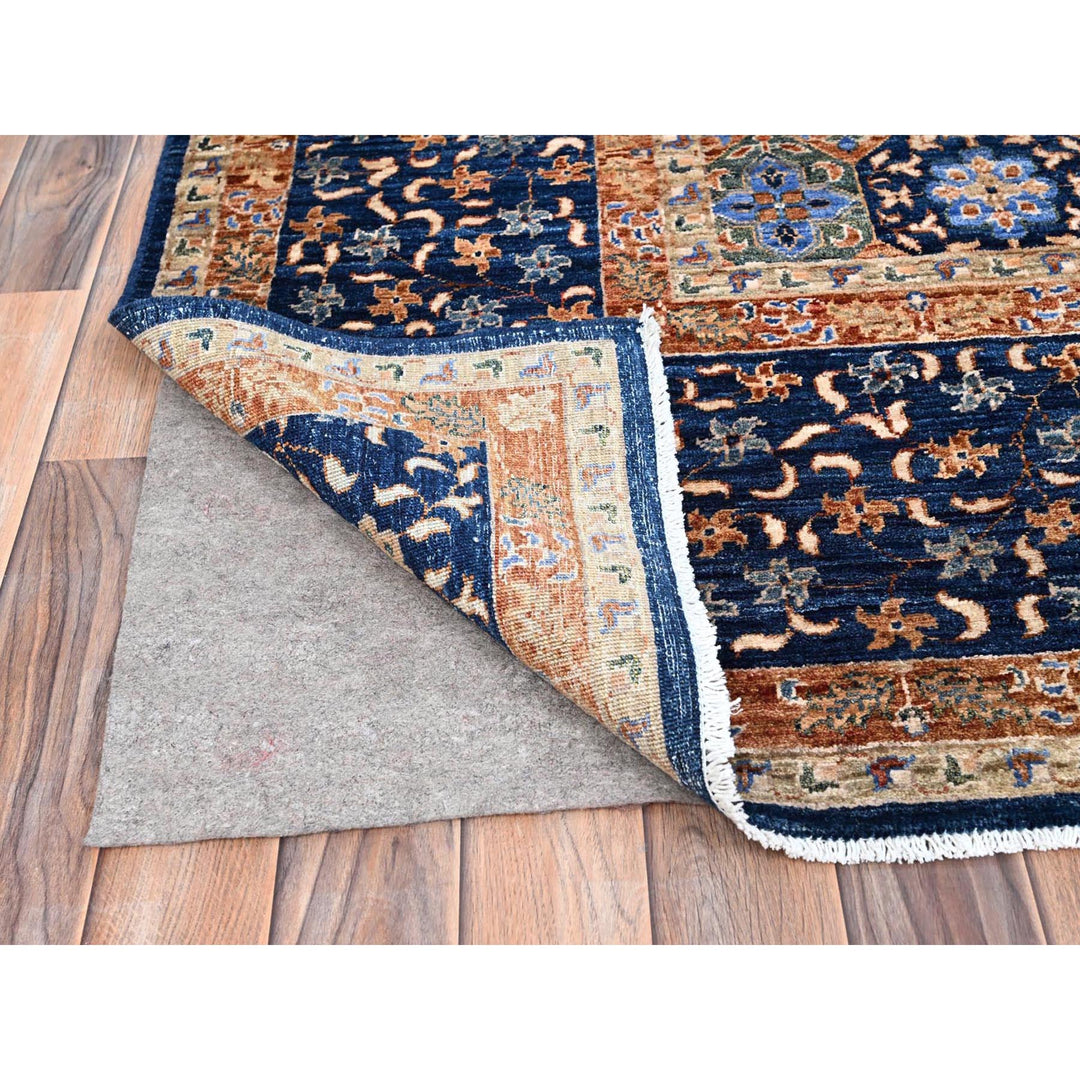 8'9" x 12'10" New Hand Knotted Blue Wool Rectangle Oriental Rug - MOA10285869