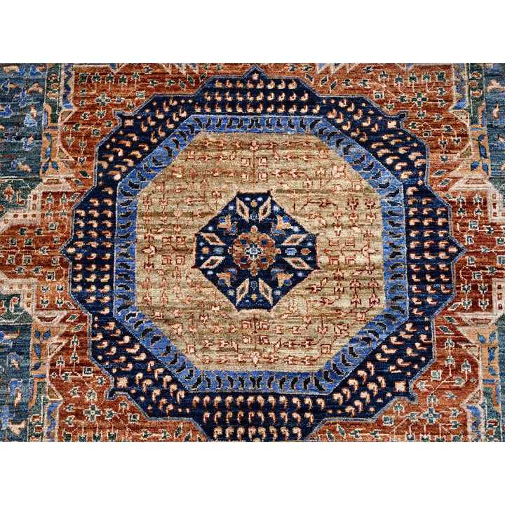 8'9" x 12'10" New Hand Knotted Blue Wool Rectangle Oriental Rug - MOA10285869