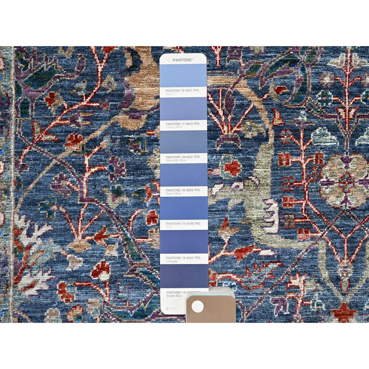 9'7" x 13'9" New Hand Knotted Blue Wool Rectangle Oriental Rug - MOA10285874