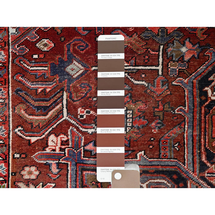 7'11" x 12'2" Vintage Hand Knotted Red Wool Rectangle Oriental Rug - MOA10285933
