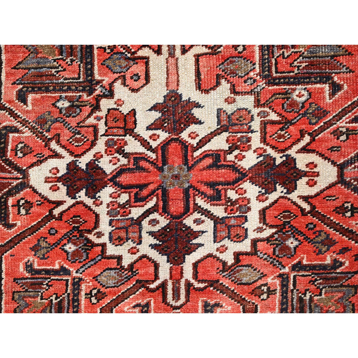 7'11" x 12'2" Vintage Hand Knotted Red Wool Rectangle Oriental Rug - MOA10285933