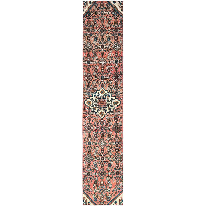 2'2" x 11'3" Vintage Hand Knotted Pink Wool Runner Oriental Rug - MOA10285951