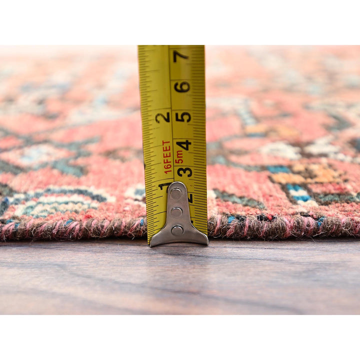 2'2" x 11'3" Vintage Hand Knotted Pink Wool Runner Oriental Rug - MOA10285951
