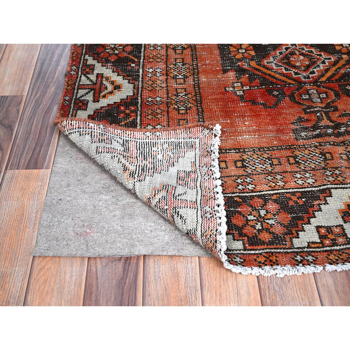 3'11" x 6'8" New Hand Knotted Brown Wool Rectangle Oriental Rug - MOA10285975