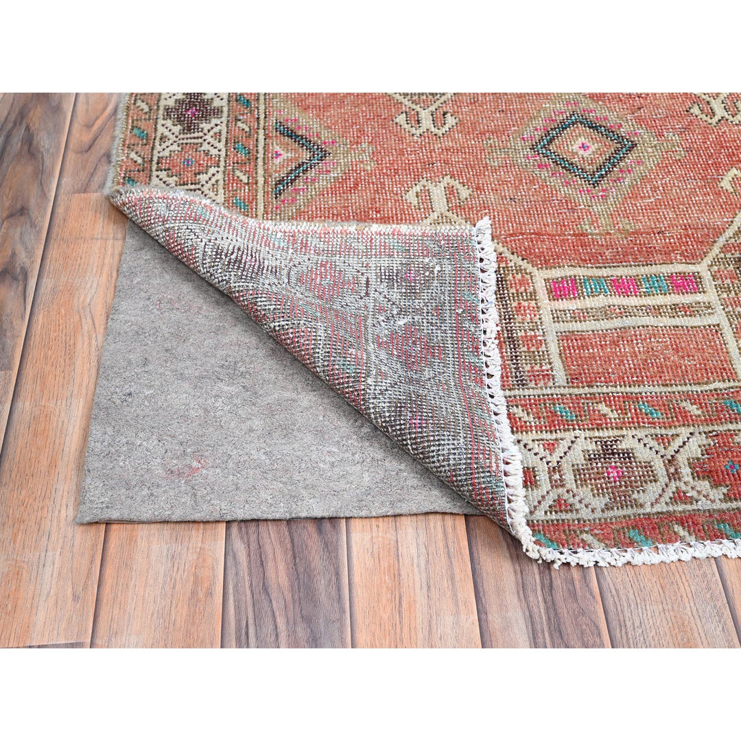 3'6" x 10'0" New Hand Knotted Brown Wool Runner Oriental Rug - MOA10285978