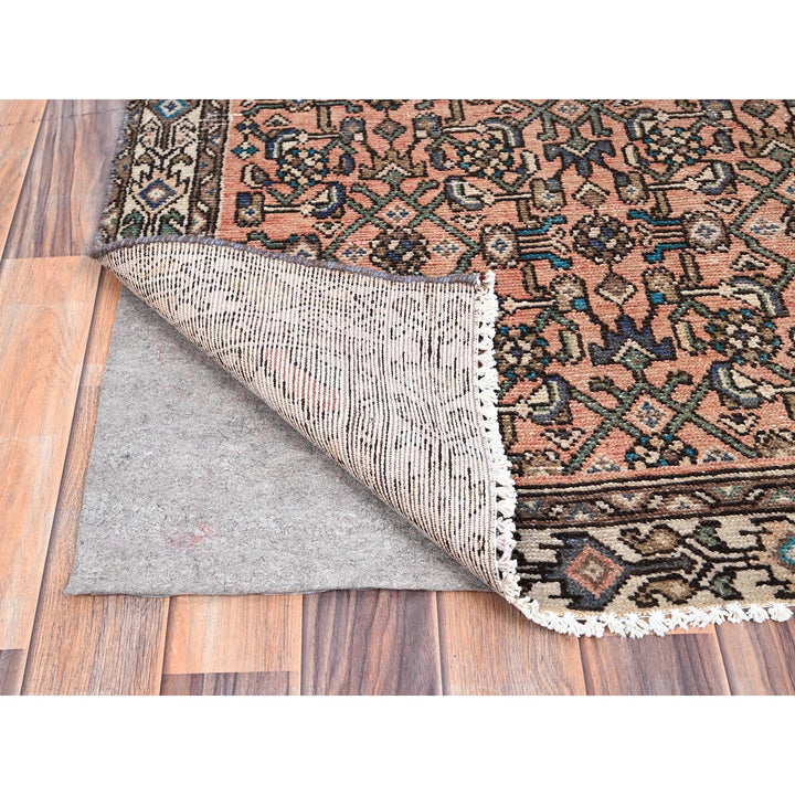 3'2" x 9'3" New Hand Knotted Brown Wool Runner Oriental Rug - MOA10285990